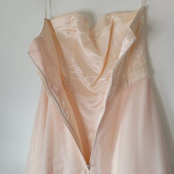 Scott McClintock Vintage Strapless Lace & Tulle Gown – Size 8 Blush/Peach Sweeth - Picture 7 of 8
